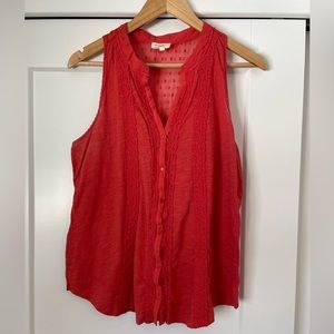 Anthropologie Meadow Rue Red Tank Top (Size Large)